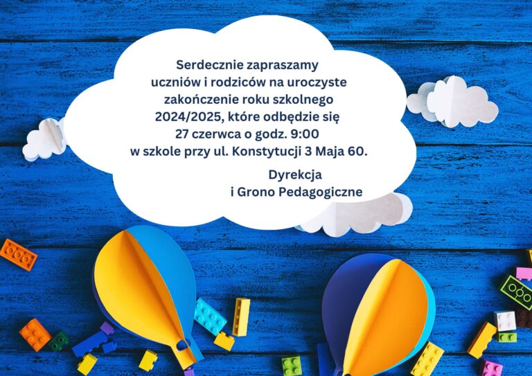 Zaproszenie na zakończenie roku szkolnego